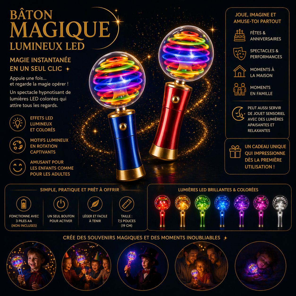 Bâton Magique Lumineux LED