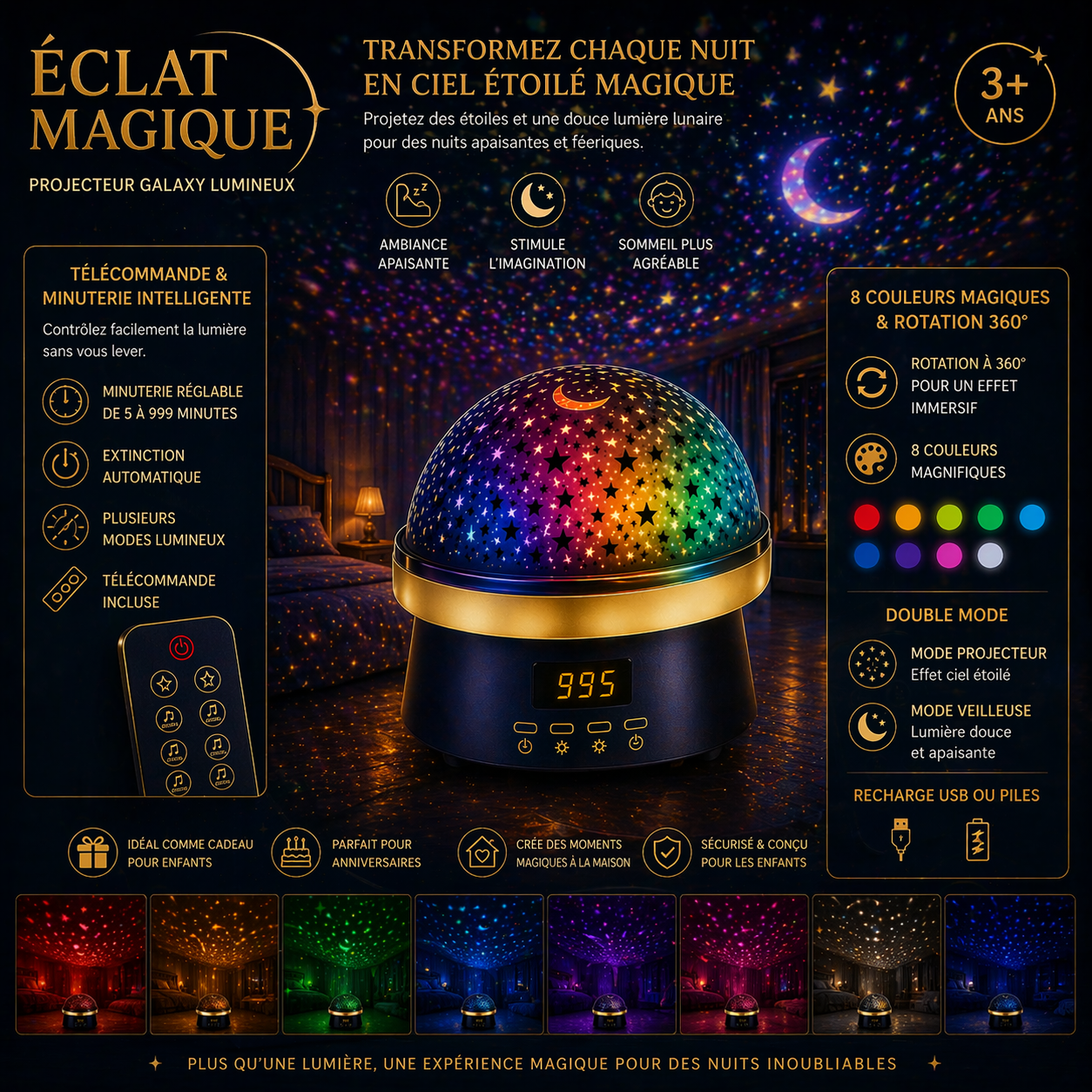 Projecteur Ciel Étoilé LED Magique
