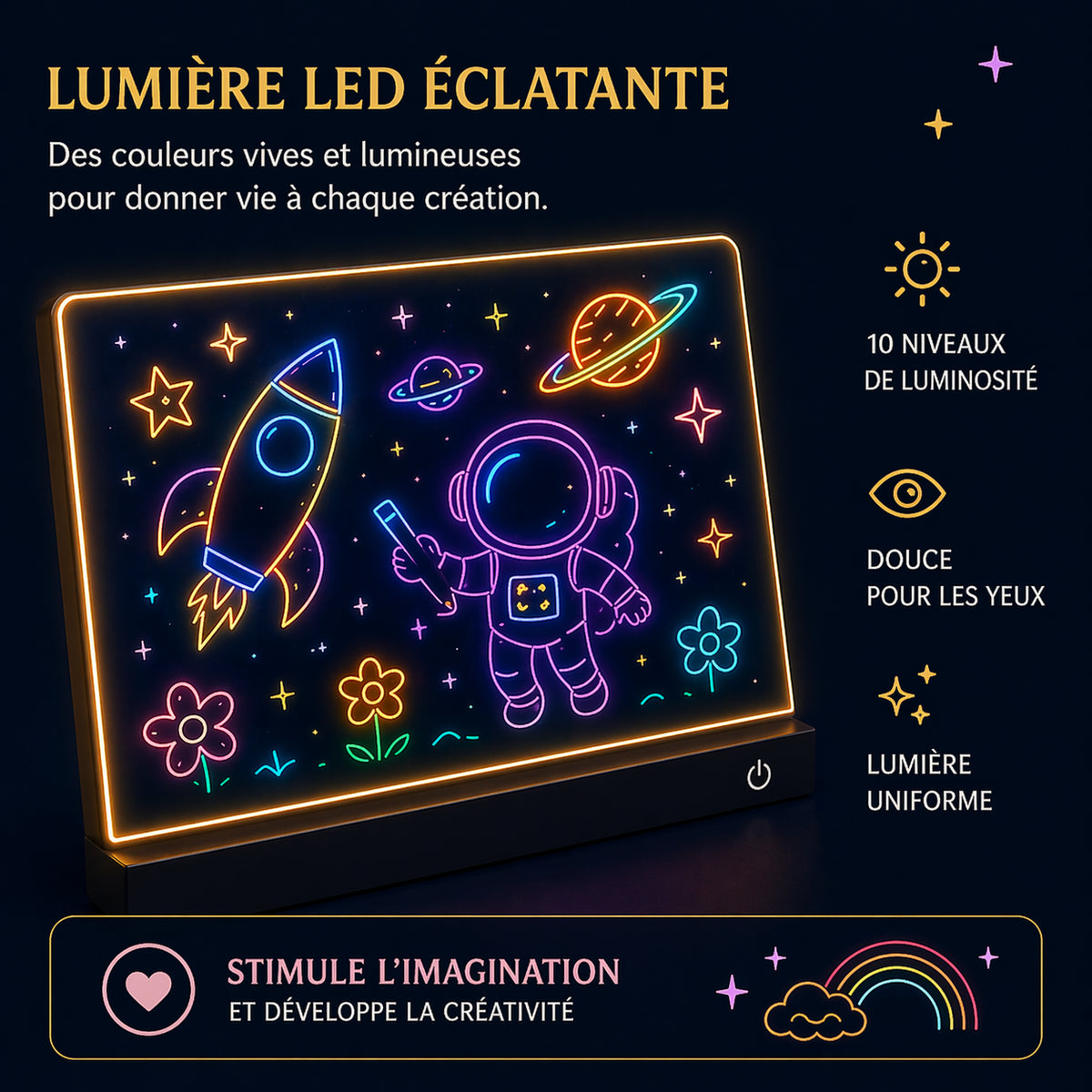 Tableau Lumineux LED Magique Rechargeable