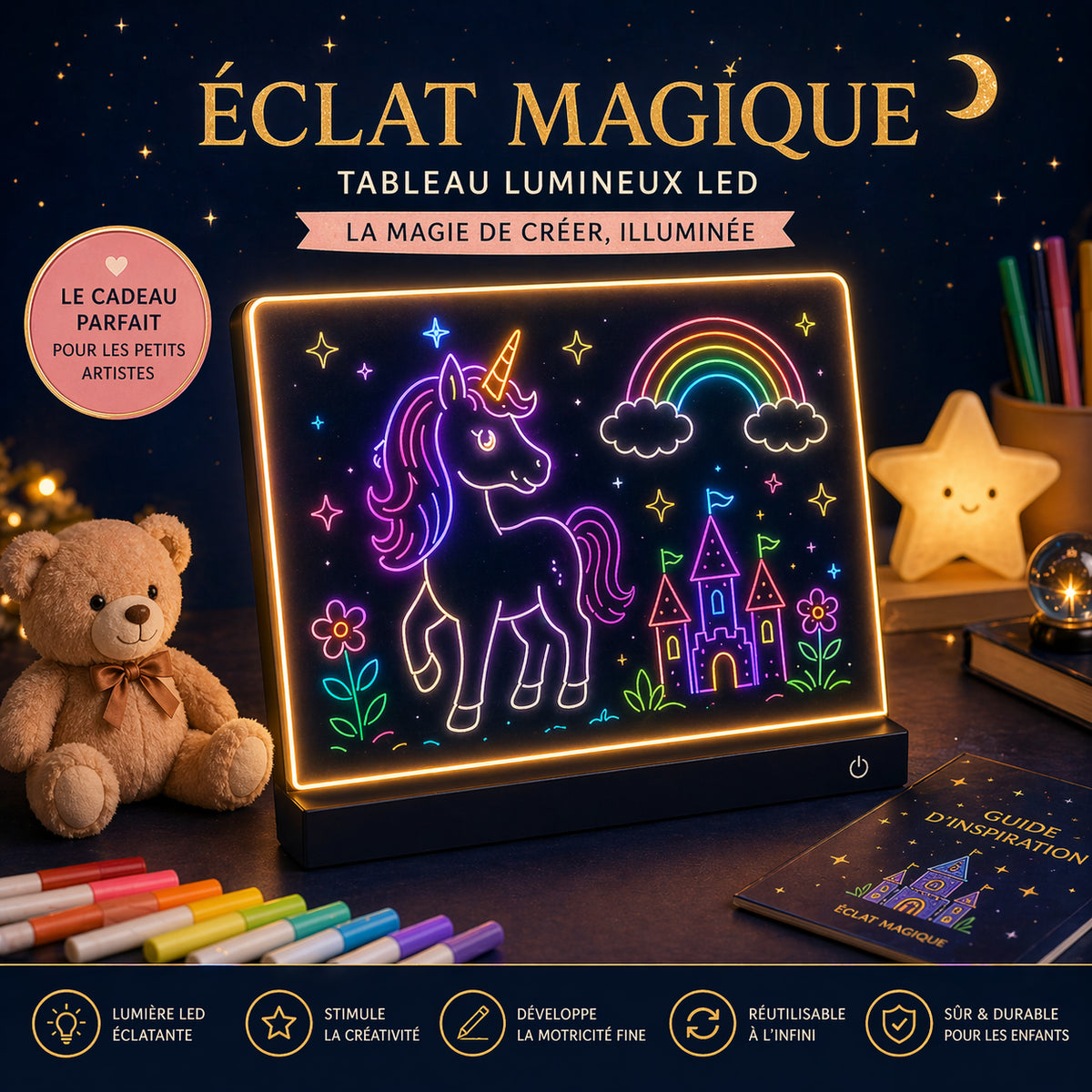 Tableau Lumineux LED Magique Rechargeable